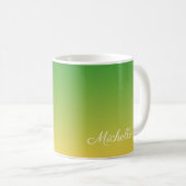 Mug Vert et jaune foncé personnalisé (Devant droit)