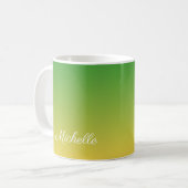 Mug Vert et jaune foncé personnalisé (Devant gauche)