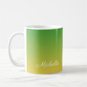 Mug Vert et jaune foncé personnalisé