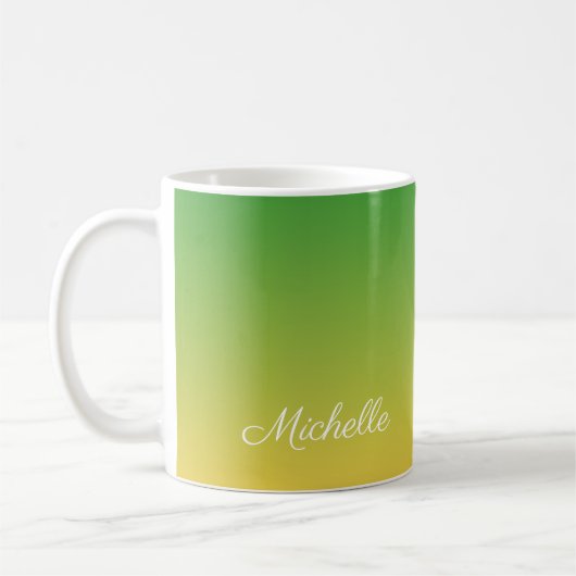 Mug Vert et jaune foncé personnalisé (Gauche)