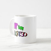 Mug vert et rose de logo de blurtso (Devant gauche)