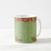 Mug vert floral (Devant droit)