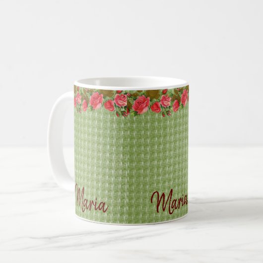 Mug vert floral (Devant gauche)