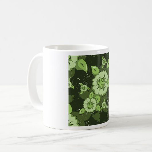 Mug vert floral (Devant gauche)