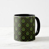 Mug Vert floral de papier peint (Devant droit)