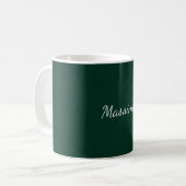 Mug Vert foncé Élégant Casual Propre Nom Écriture manu (Devant gauche)