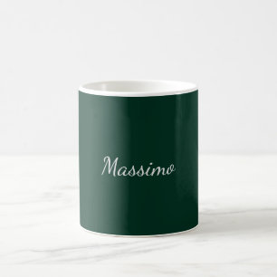 Mug Vert foncé Élégant Casual Propre Nom Écriture manu