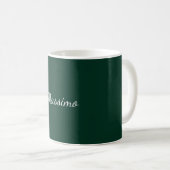 Mug Vert foncé Élégant Casual Propre Nom Écriture manu (Devant droit)