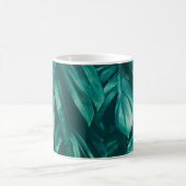 Mug Vert foncé, feuillage de jungle tropicale. (Centre)