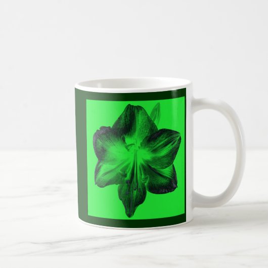 Mug Vert foncé sur Vert clair Amaryllis Fête des Mères (Droite)