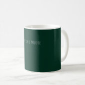 Mug Vert foncé uni élégant décontracté propre nom (Devant droit)
