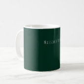 Mug Vert foncé uni élégant décontracté propre nom (Devant gauche)