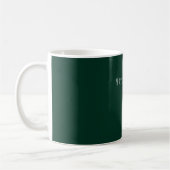 Mug Vert foncé uni élégant décontracté propre nom (Gauche)