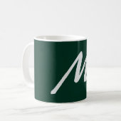 Mug Vert foncé uni élégant moderne monogramme propre n (Devant gauche)