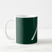 Mug Vert foncé uni élégant moderne monogramme propre n (Gauche)