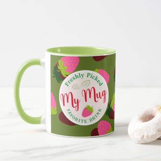 Mug Vert fraise (Avec donut)