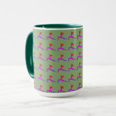 Mug Vert 'Fun Yoga Designs' Combo Café Mug/ Coupe (Devant gauche)