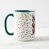 Mug Vert jaune pourpre Mardi Gras fleur de lis (Gauche)