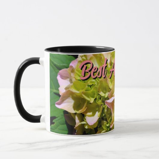 Mug Vert jaune rose Hydrangea meilleure fille jamais (Gauche)