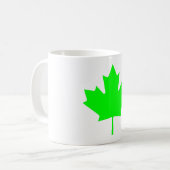 Mug Vert LtTransp de feuille d'érable les cadeaux de (Devant gauche)