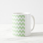 Mug Vert Menthe Douce Chevron – Zigzag Blanc Propre (Devant droit)