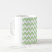 Mug Vert Menthe Douce Chevron – Zigzag Blanc Propre (Devant gauche)