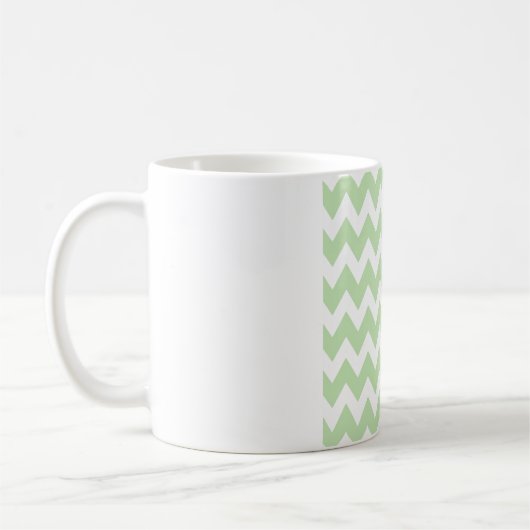 Mug Vert Menthe Douce Chevron – Zigzag Blanc Propre (Gauche)