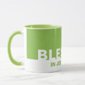 Mug Vert Moderne BÉNÉFICIÉ Dans Le Nom De Jésus Chréti (Gauche)