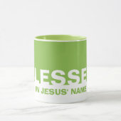 Mug Vert Moderne BÉNÉFICIÉ Dans Le Nom De Jésus Chréti (Centre)