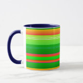 Mug Vert Noël rayé moderne (Gauche)