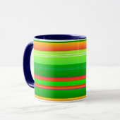 Mug Vert Noël rayé moderne (Devant gauche)