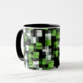 Mug Vert noir blanc Motif moderne (Devant gauche)