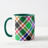 Mug Vert Noir Multicolore Flanelle Carreaux Tartan (Gauche)
