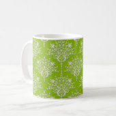 Mug Vert olive et damas blanc (Devant gauche)