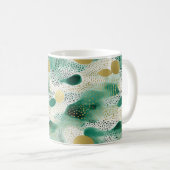 Mug Vert Or Blanc Abstrait (Devant droit)