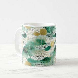 Mug Vert Or Blanc Abstrait