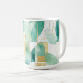 Mug Vert Or blanc Abstrait (Devant droit)