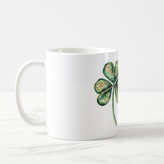 Mug Vert Or Glitz Trèfle Saint-Patrick (Gauche)