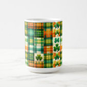 MUG VERT ORANGE BLANC IRLANDAIS PLAID PATCHWORK MOTIF (Centre)