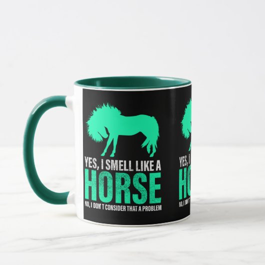 Mug Vert Oui Je Sens Comme Un Cheval (Gauche)