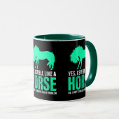 Mug Vert Oui Je Sens Comme Un Cheval (Devant droit)