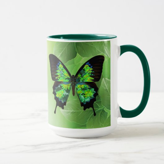 Mug vert papillon (Droite)