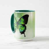 Mug vert papillon (Devant gauche)