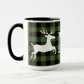 Mug Vert personnalisé carreau à damiers Buffalo en noi (Gauche)