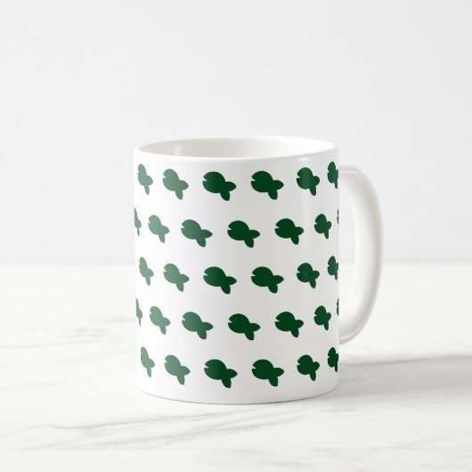 Mug Vert Poisson Poisson Blanc (Devant droit)