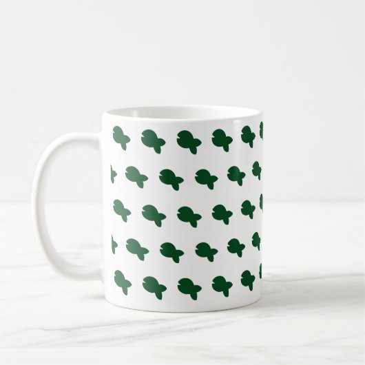 Mug Vert Poisson Poisson Blanc (Gauche)