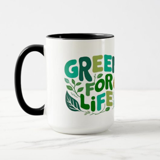 Mug Vert pour la vie écologique (Gauche)