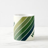Mug Vert Retro Cinq Bandes avec Nom (Centre)