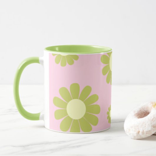 Mug Vert rose pâle (Avec donut)