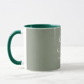 Mug Vert sauge & Élégant Monogramme Nom Initial  (Gauche)